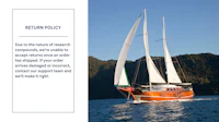 a sailboat on the water with the words return policy